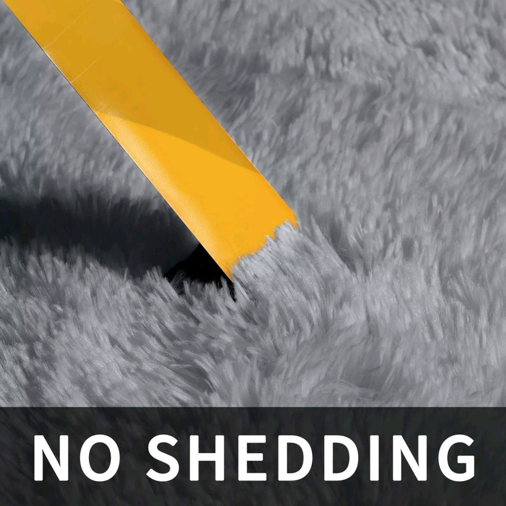 Pure Light Grey Fluffy Rug