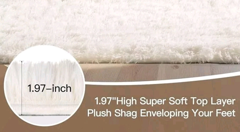 Ivory Fluffy Rug