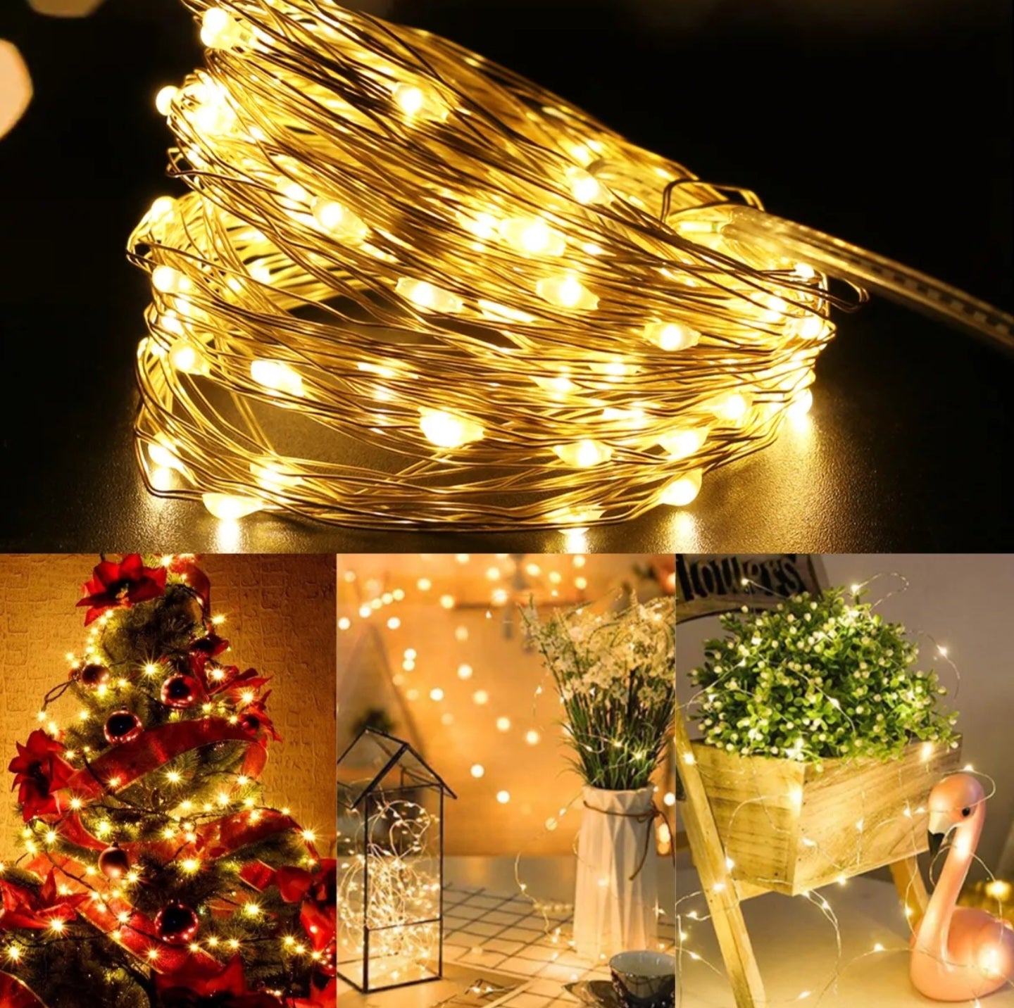 Fairy String Lights Micro Rice Copper Wire Light 20/100LED Battery Operated