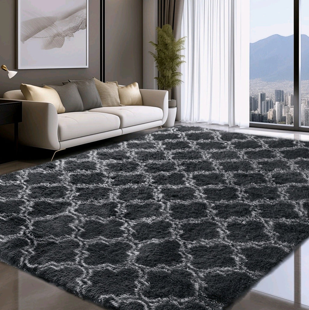 Geometric Morrocan Fluffy Rug