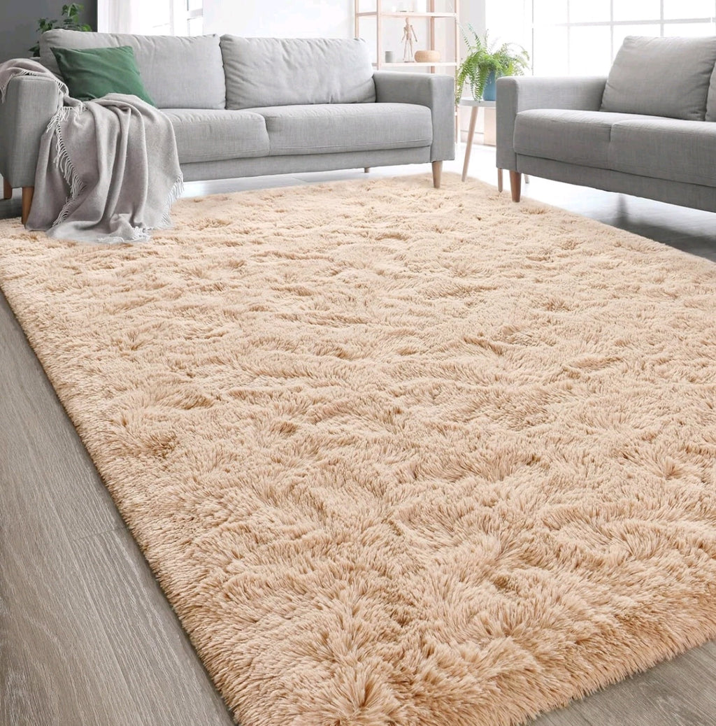 Camel Fluffy Rug