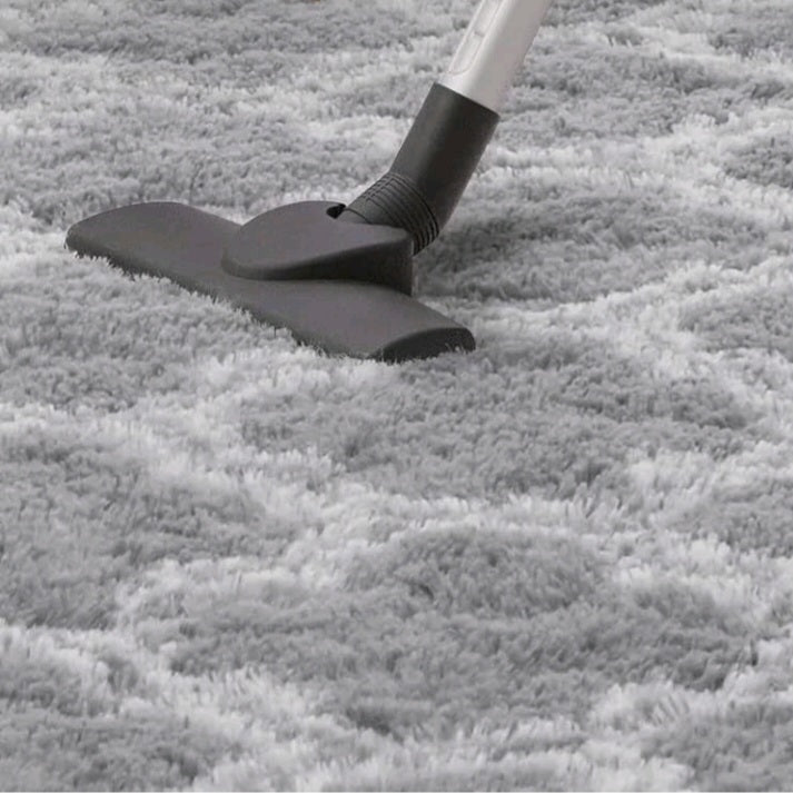 Light Geometric Morrocan Fluffy Rug