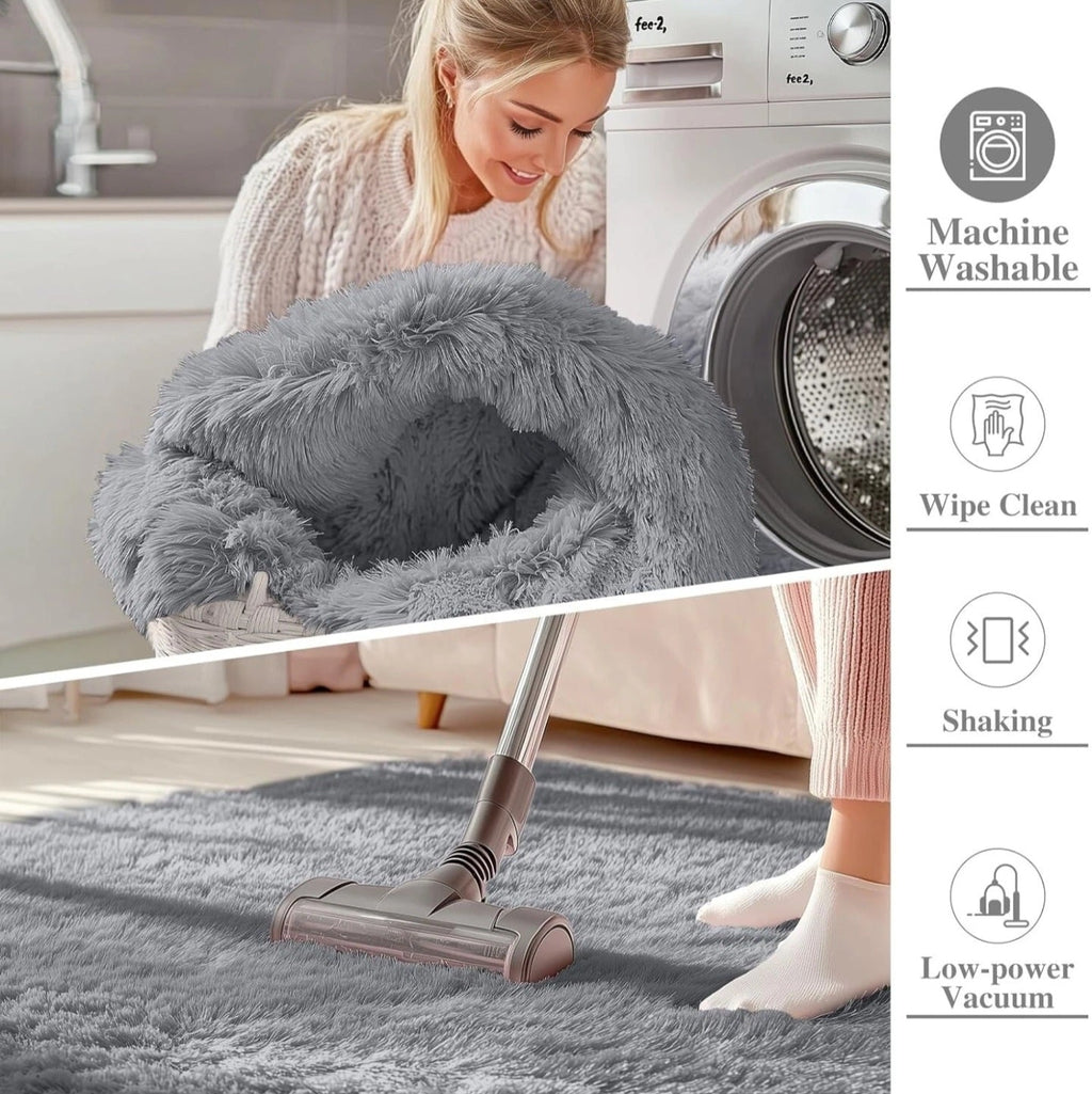 Pure Grey Fluffy Rug