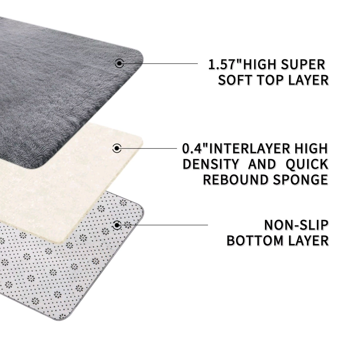 Pure Light Grey Fluffy Rug