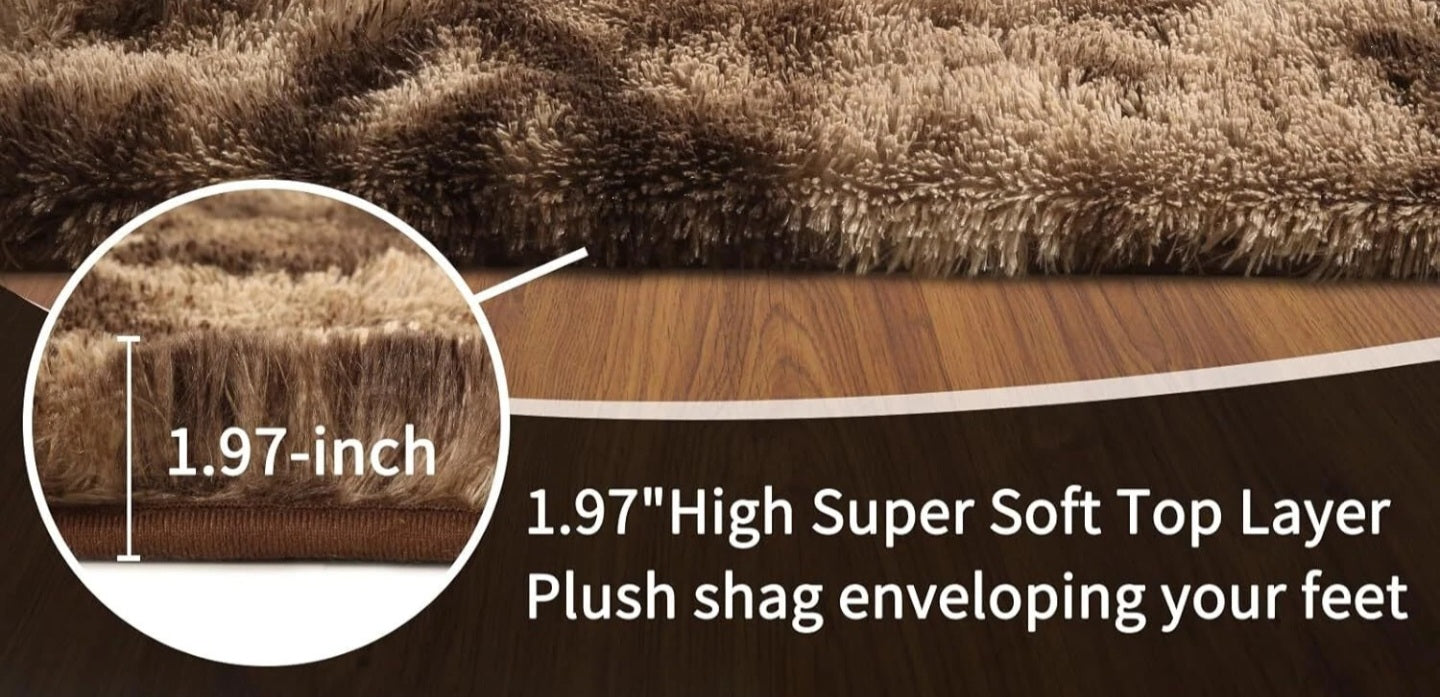 Brown Fluffy Rug