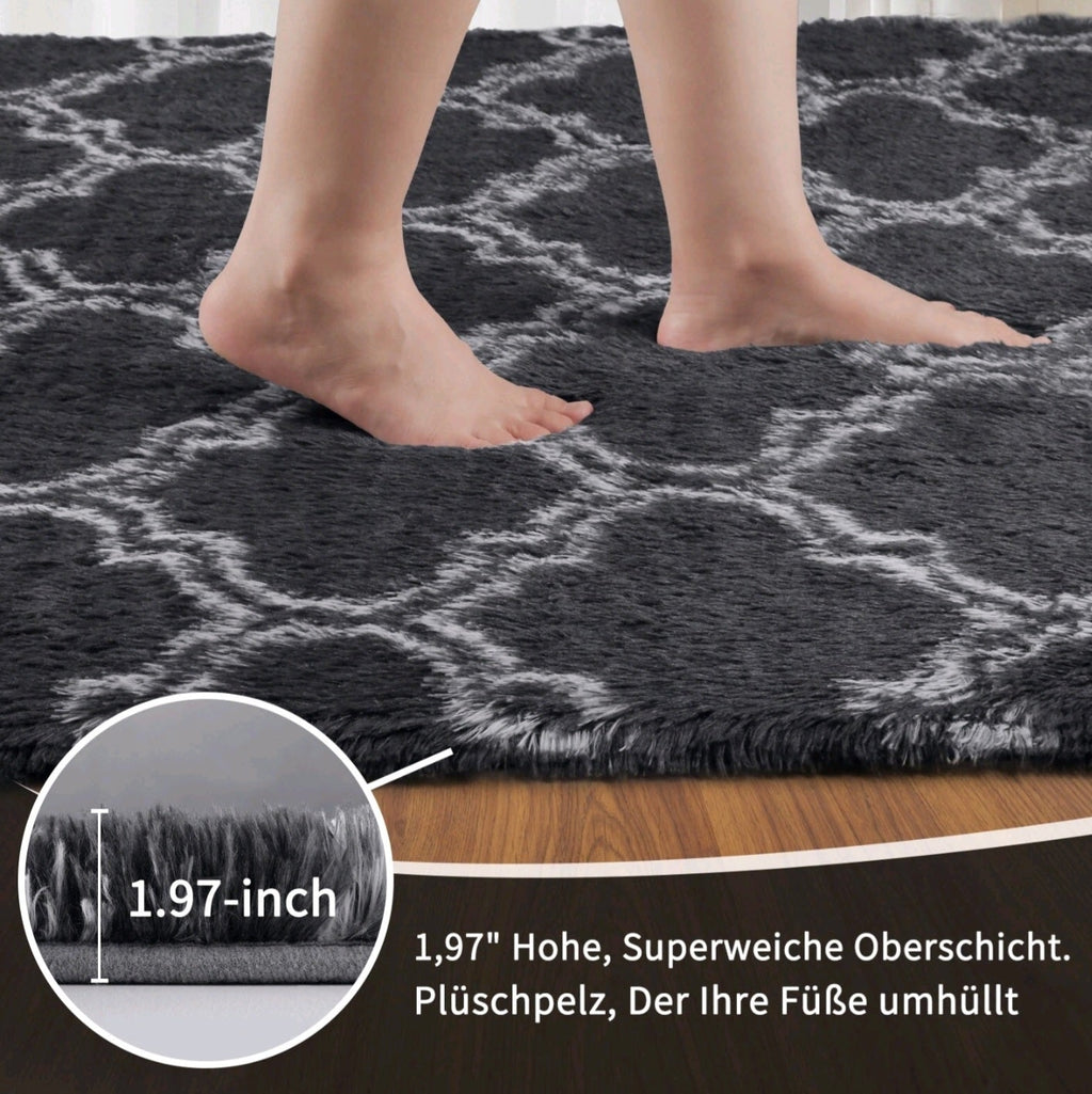 Geometric Morrocan Fluffy Rug