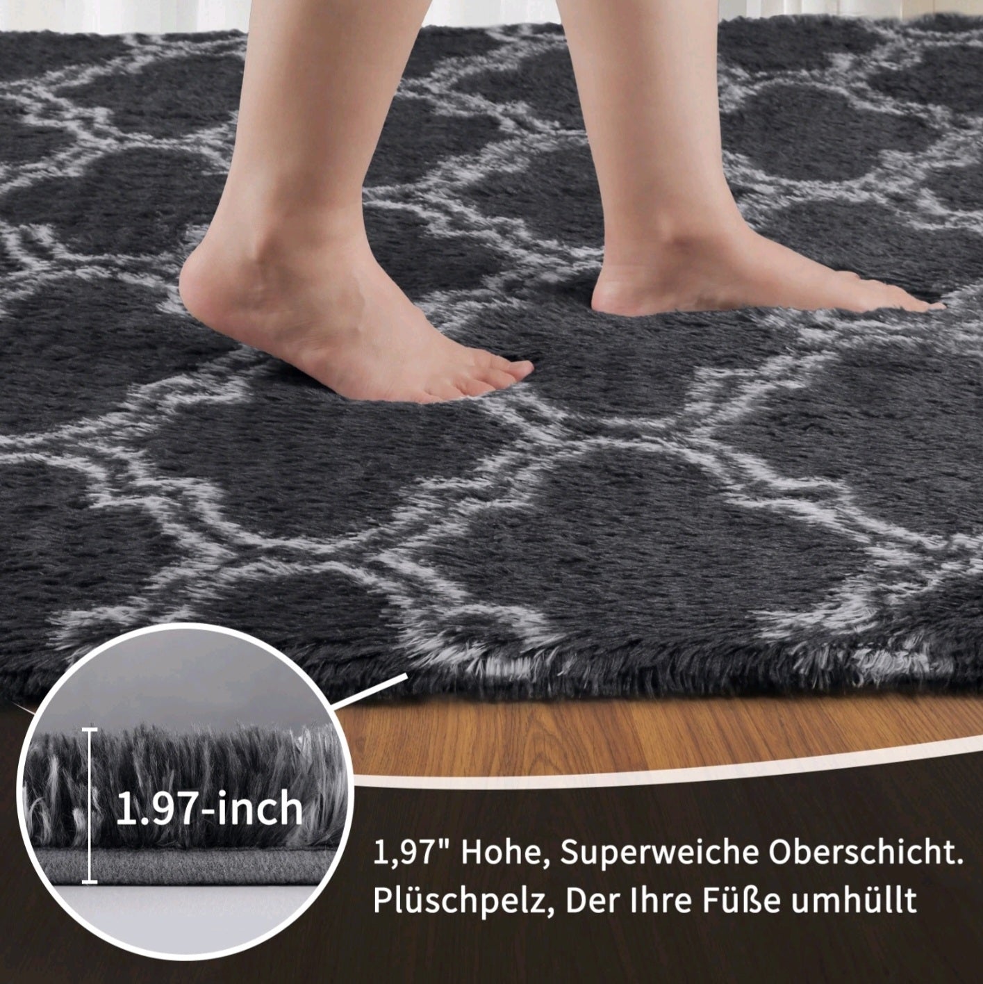 Geometric Morrocan Fluffy Rug