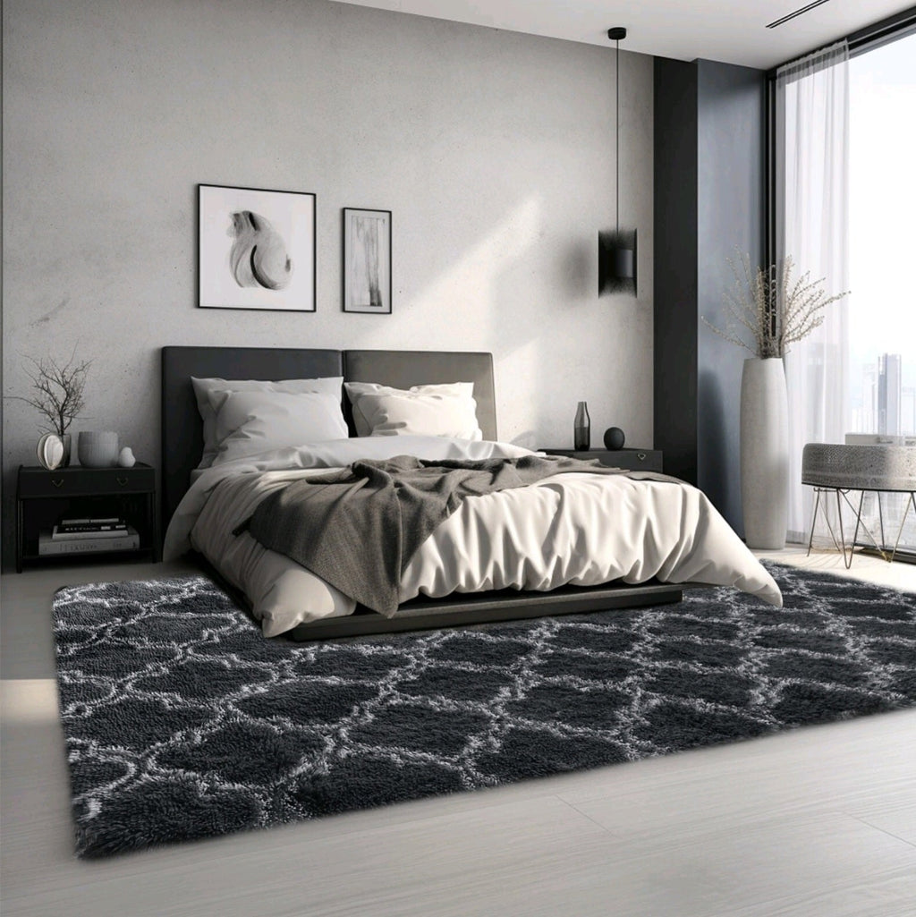 Geometric Morrocan Fluffy Rug
