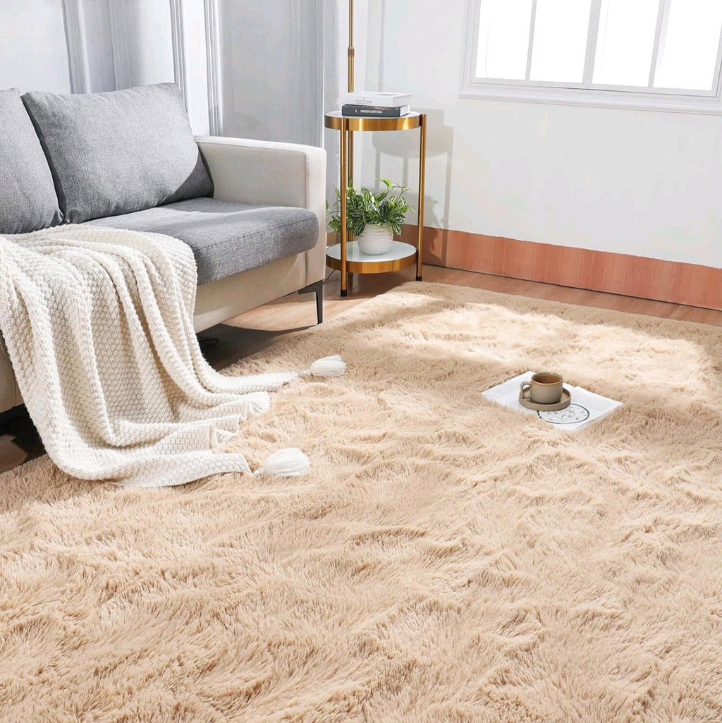 Camel Fluffy Rug