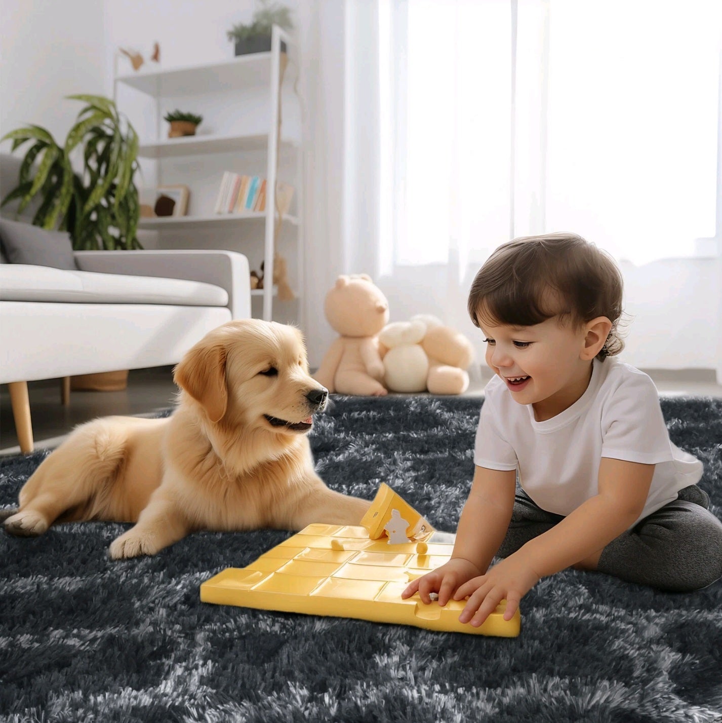 Geometric Morrocan Fluffy Rug