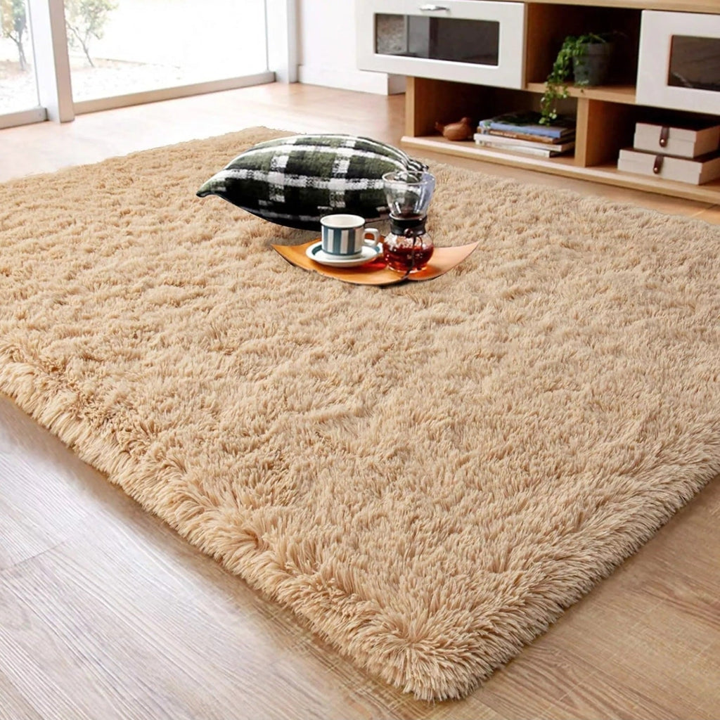 Camel Fluffy Rug