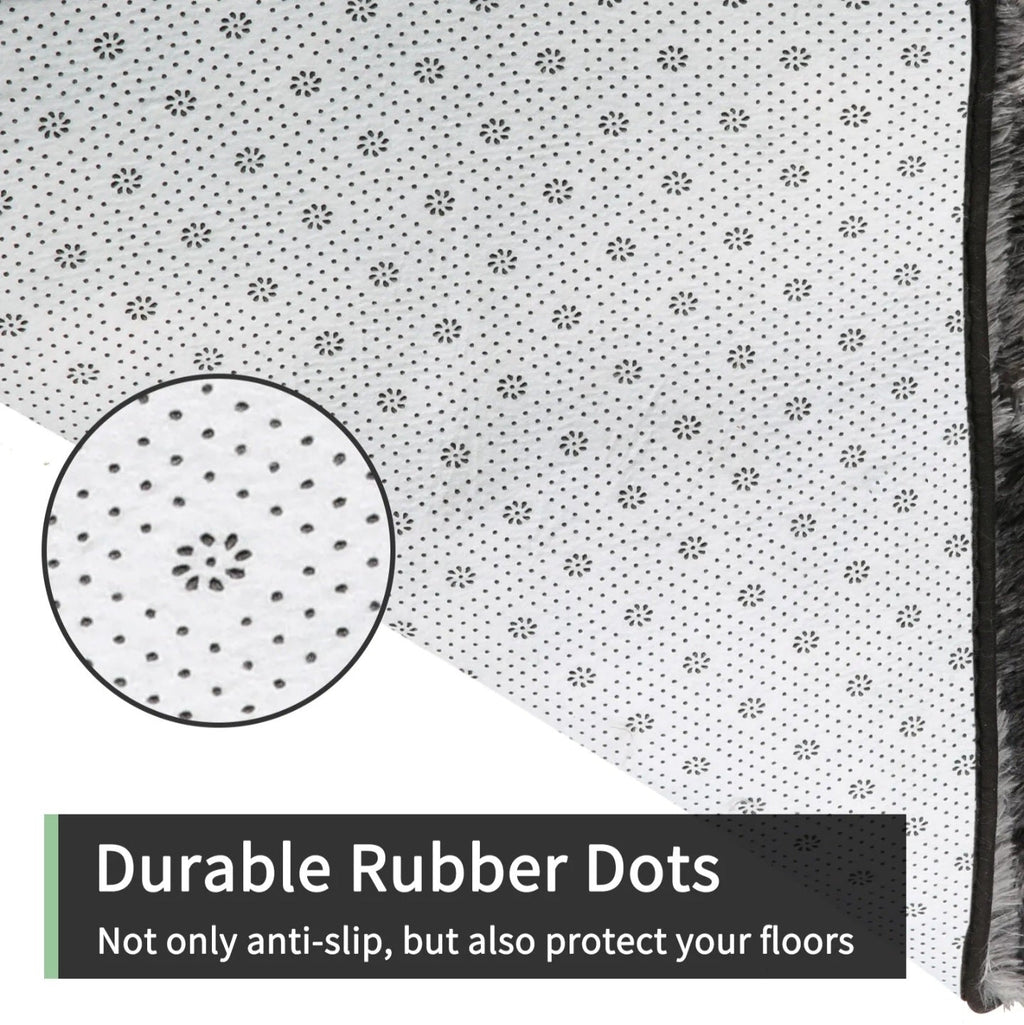 Dark Grey Fluffy Rug