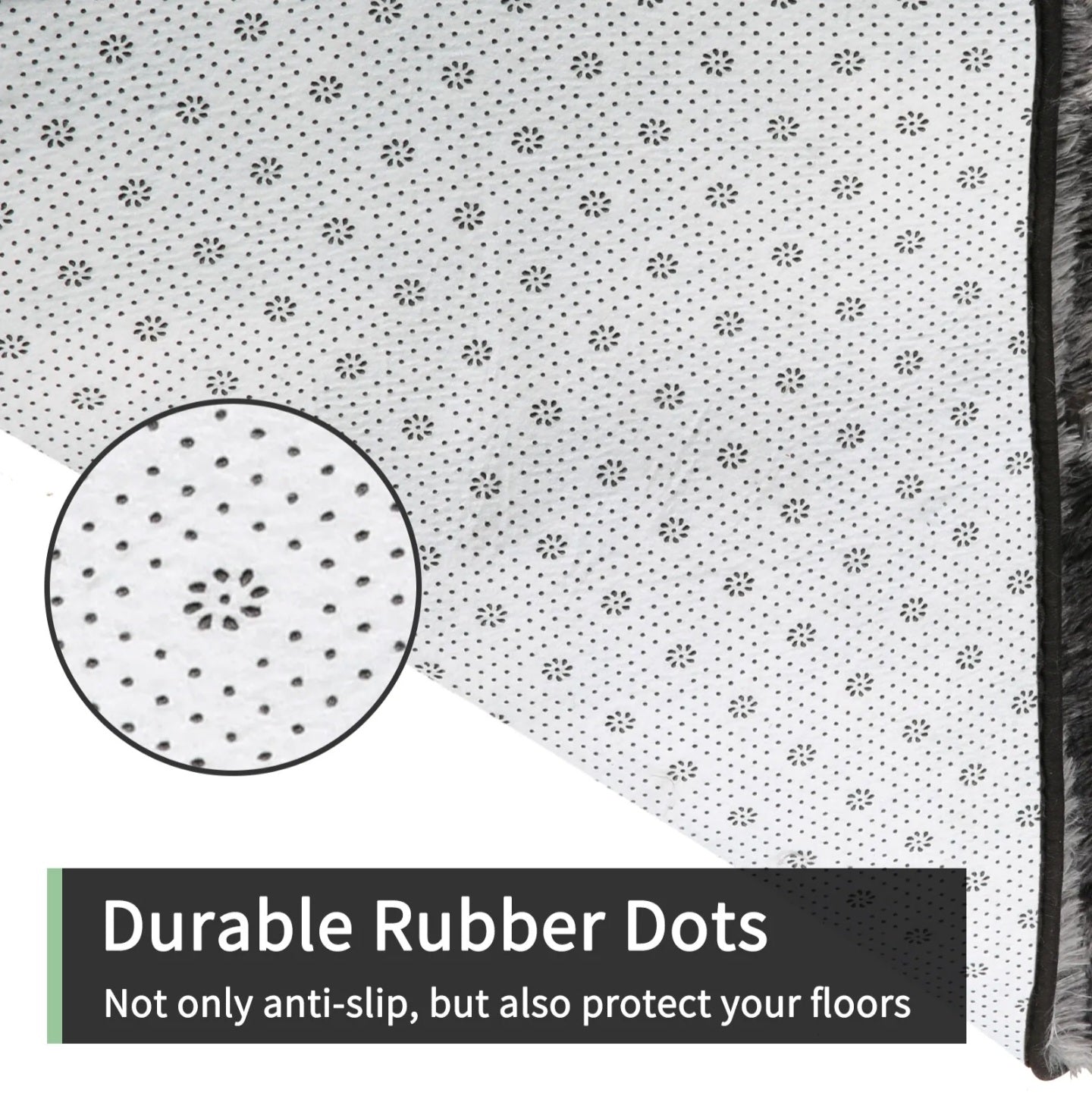 Dark Grey Fluffy Rug