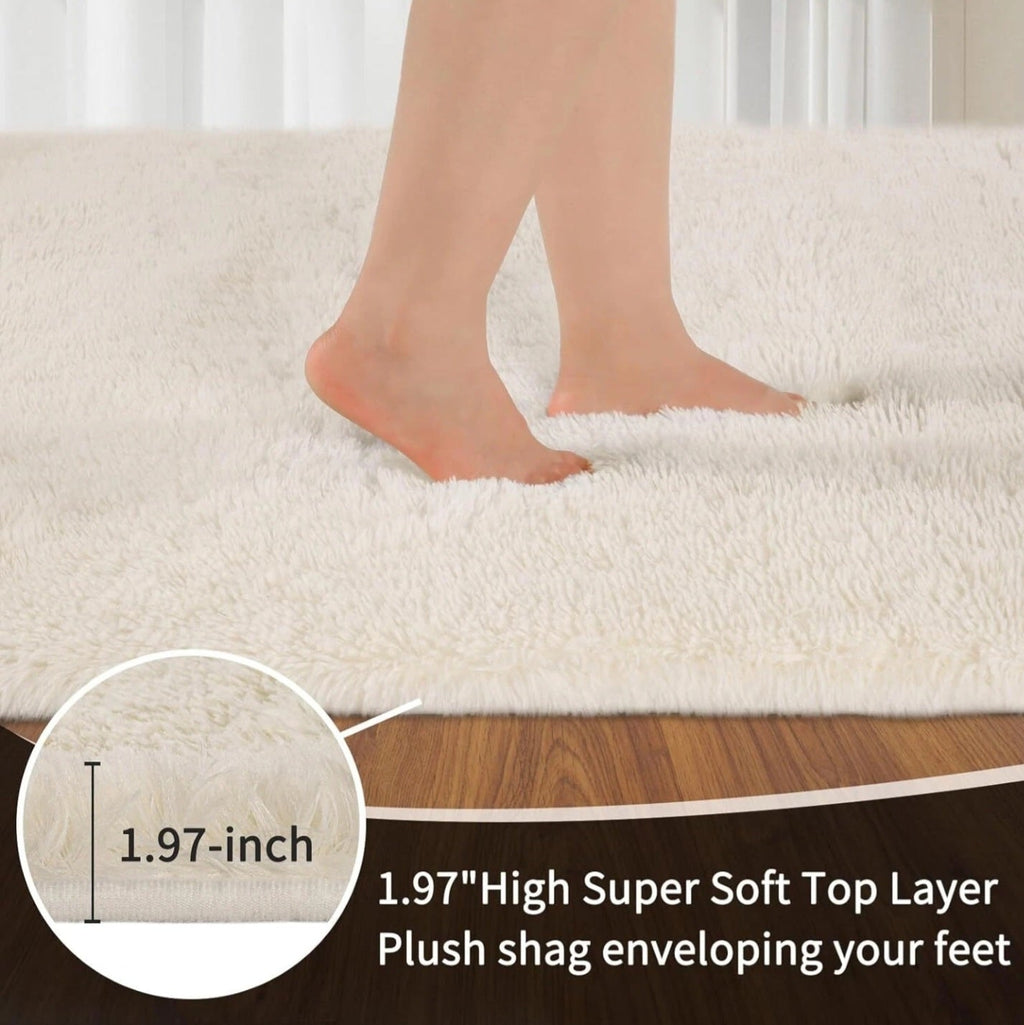 Beige Fluffy Rug